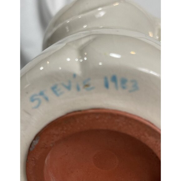 Vintage 1983 Kewpie Blue Eyes White Baby Doll Ceramic Coin Piggy Bank 6 1/2" - Picture 7 of 8